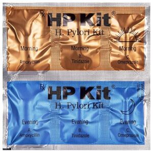 HP kit (Omeprazole (20mg) + Tinidazole (500mg) + Amoxycillin (750mg))