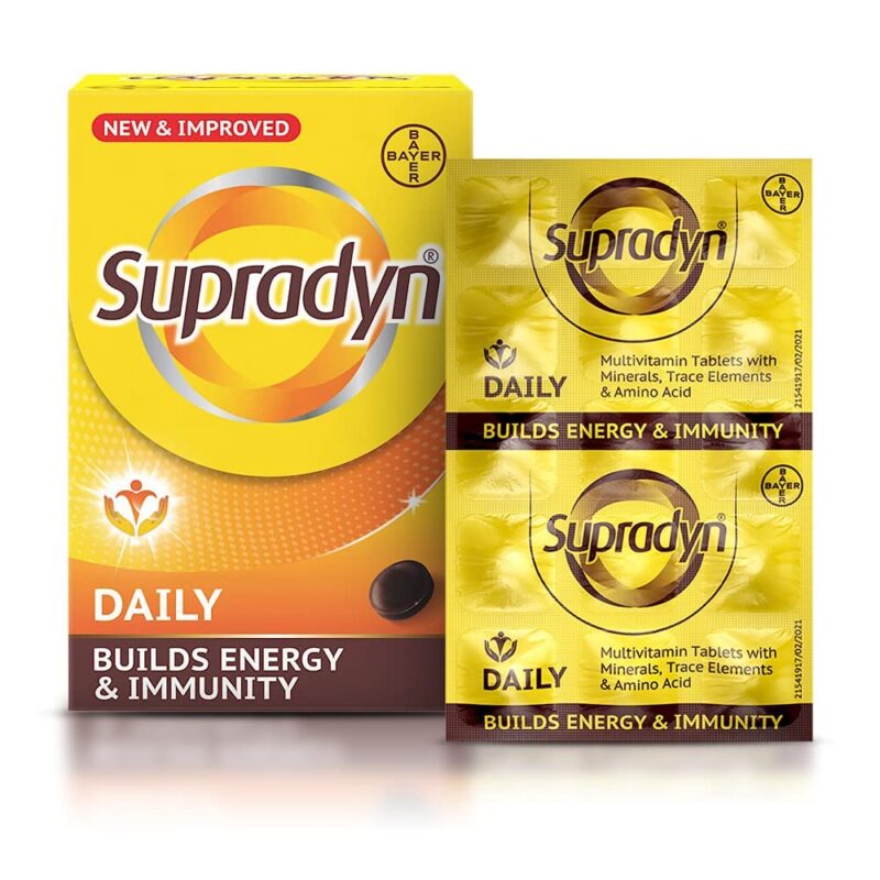 Supradyn Daily Multivitamin for Men and Women | Daily Immunity and 2X Energy | Tablet